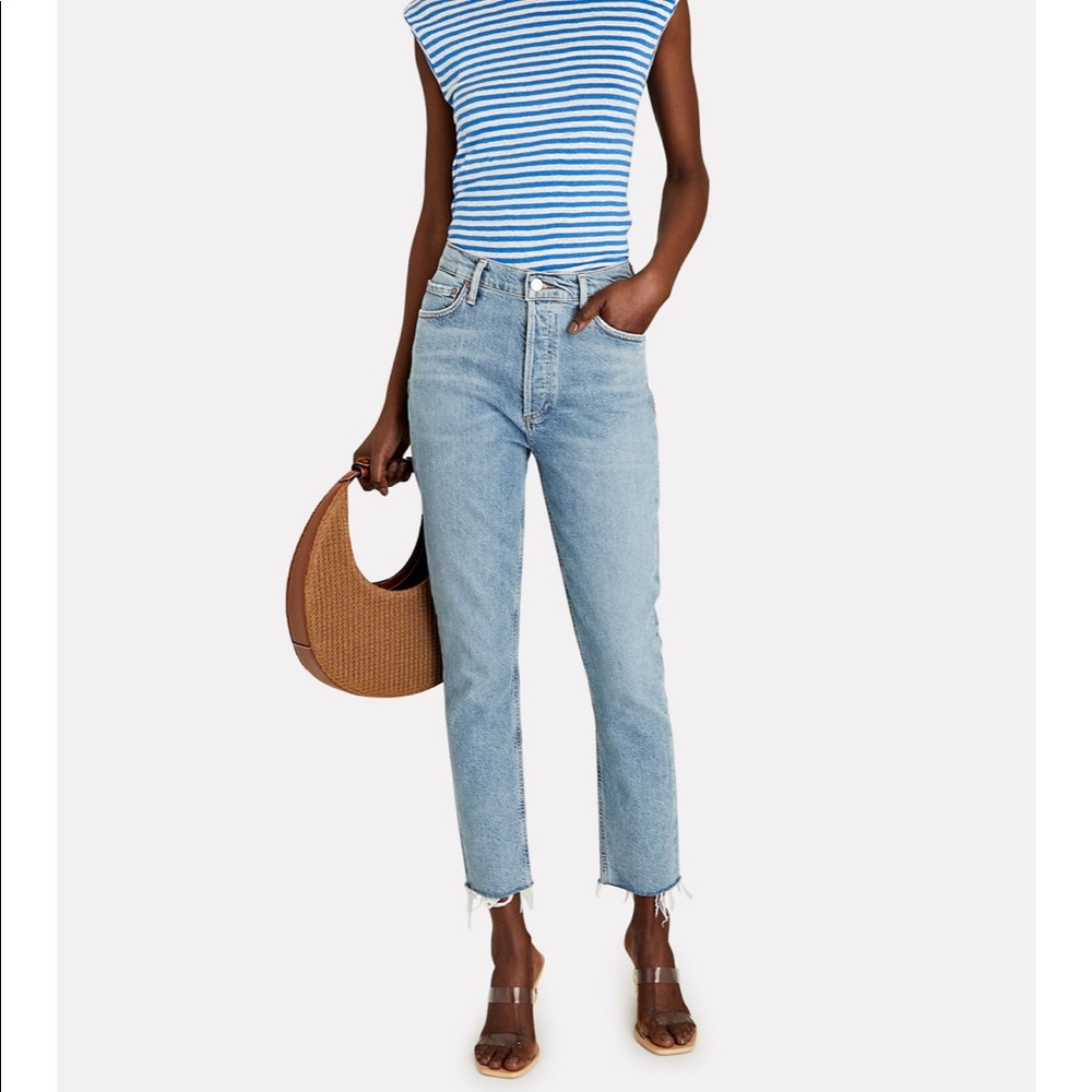 AGOLDE NICO HIGH-RISE SLIM JEANS in Denim